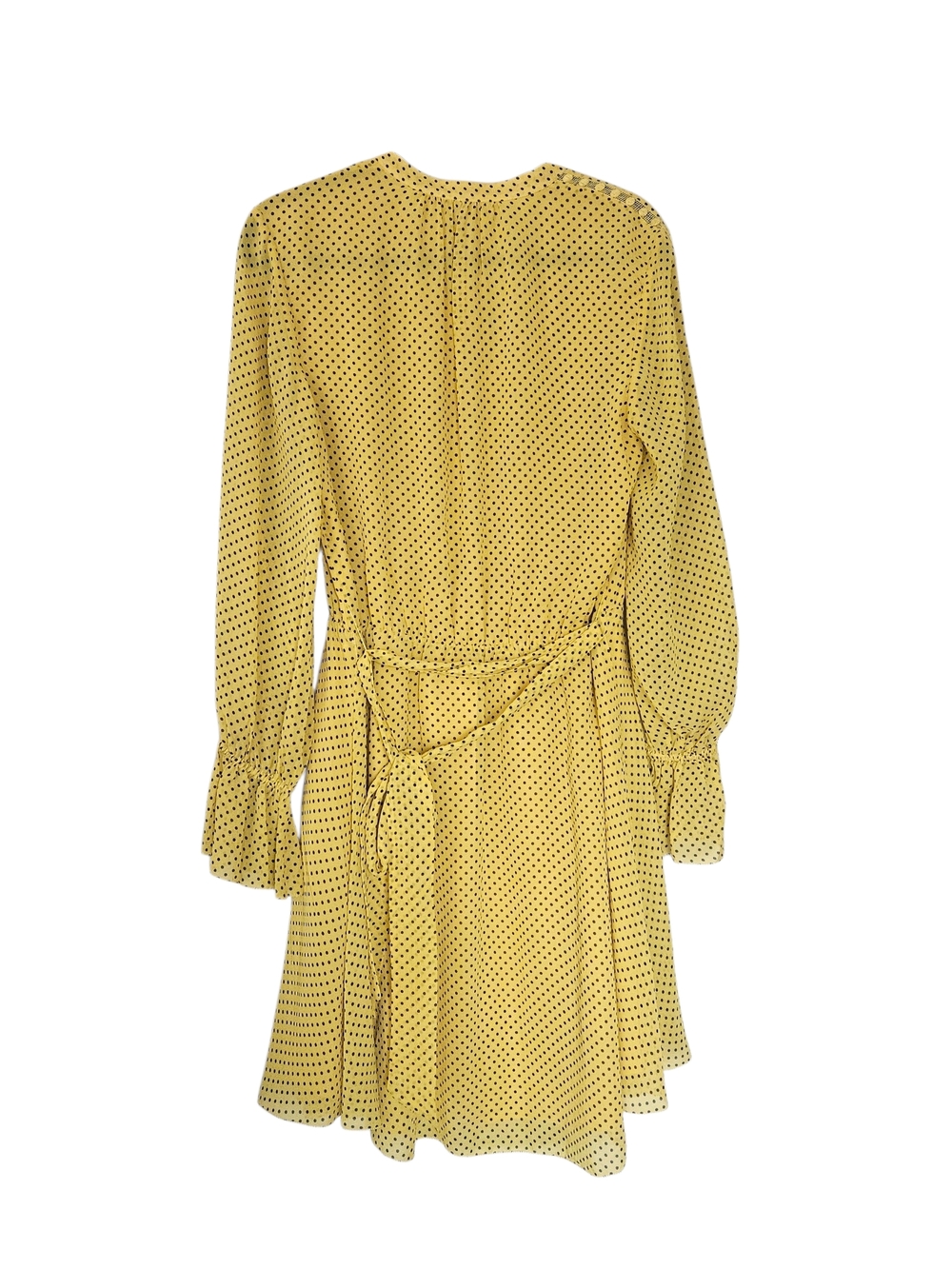 NWT Joie Daevon Yellow Polka Dot Longer Back Dress Tie Size L Silk - Picture 3 of 8